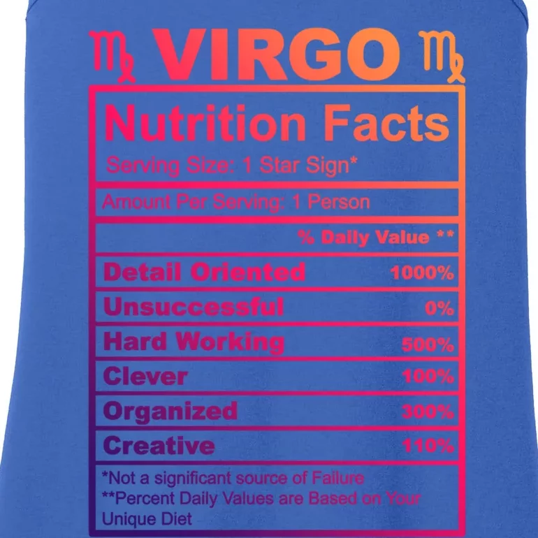 Virgo Zodiac Sign Nutrition Facts Cool Gift Ladies Essential Tank