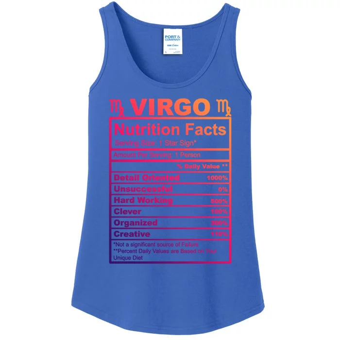 Virgo Zodiac Sign Nutrition Facts Cool Gift Ladies Essential Tank