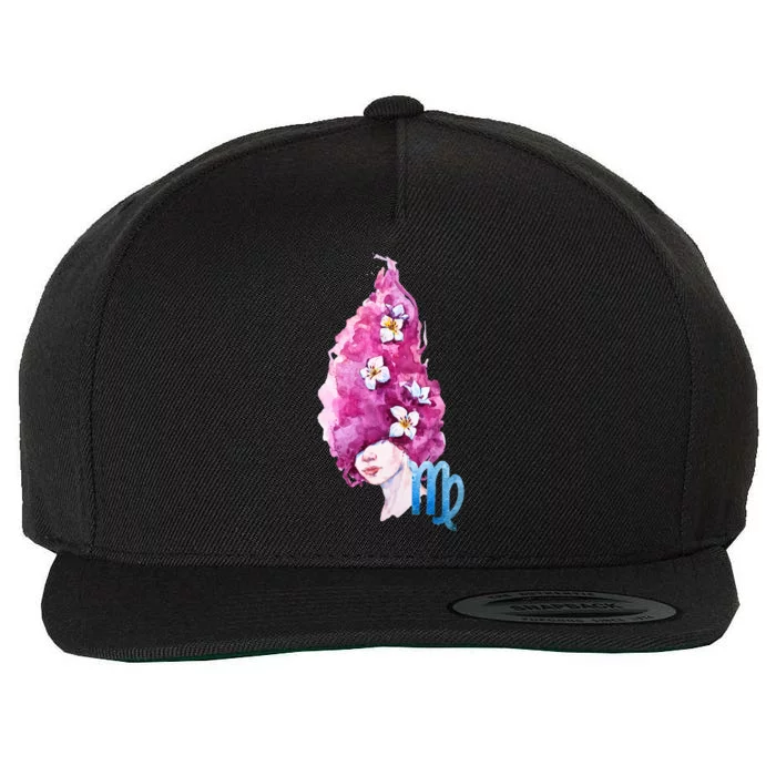 Virgo Zodiac Sign Watercolor Illustration Wool Snapback Cap