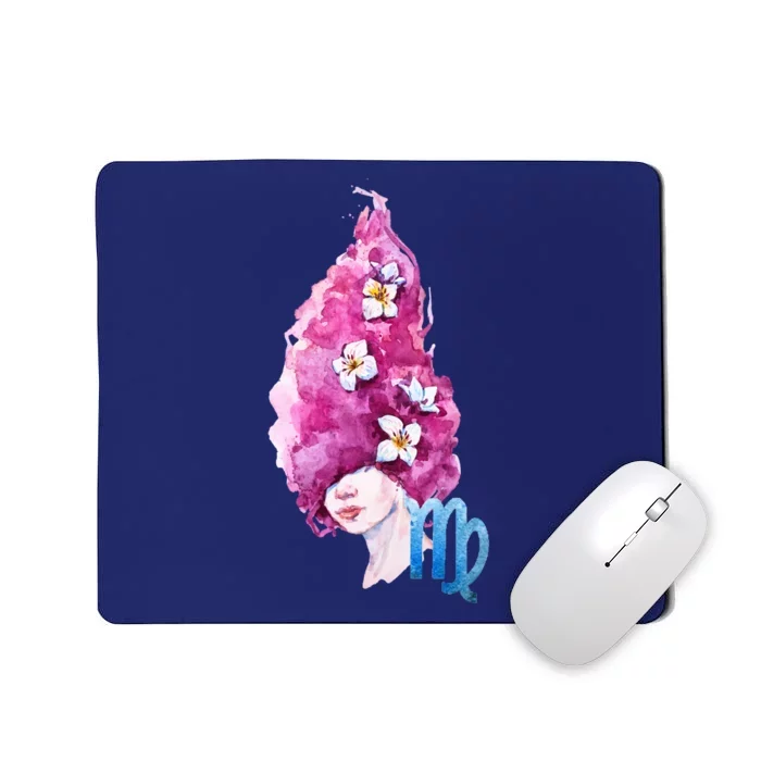 Virgo Zodiac Sign Watercolor Illustration Mousepad