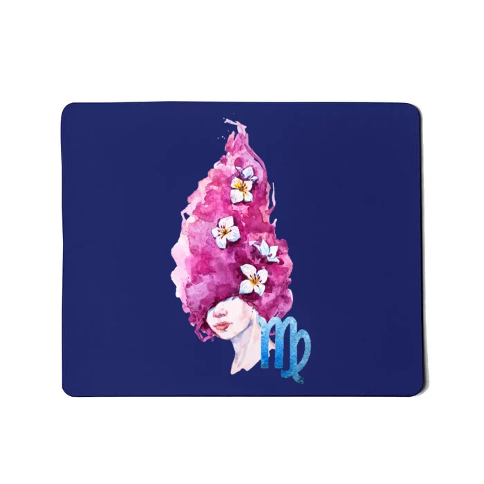 Virgo Zodiac Sign Watercolor Illustration Mousepad