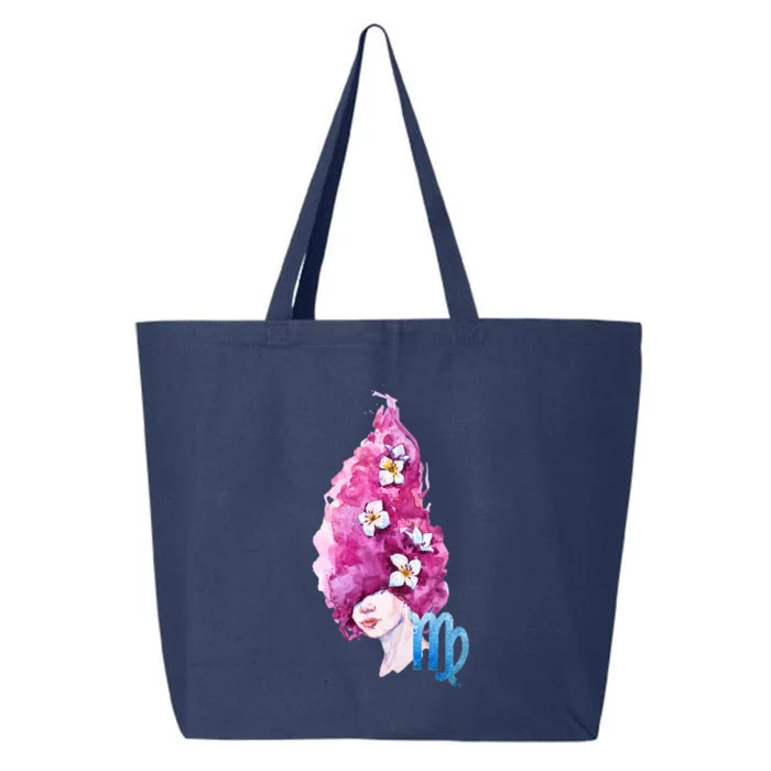 Virgo Zodiac Sign Watercolor Illustration 25L Jumbo Tote