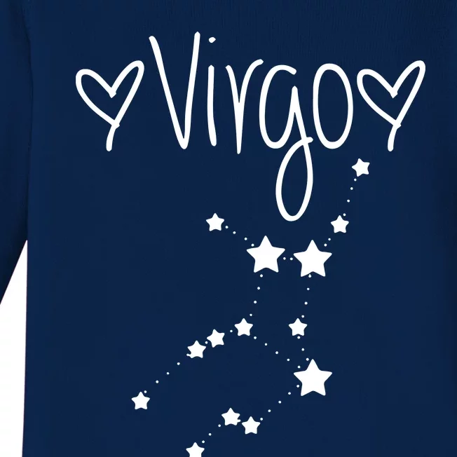 Virgo Zodiac Sign Horoscope Stars August September Birthday Baby Long Sleeve Bodysuit