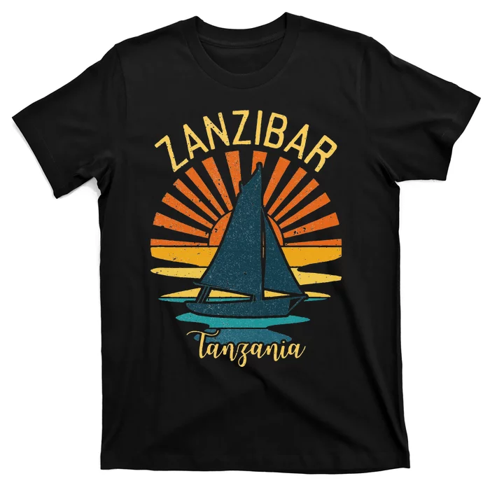 Vintage Zanzibar Tanzania Africa Sunset Sailing T-Shirt