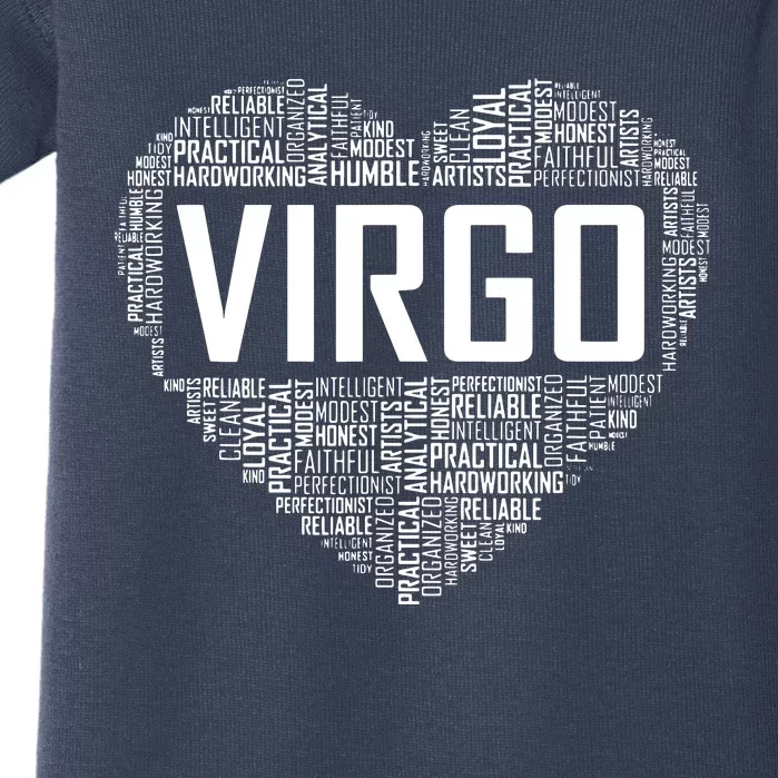 Virgo Zodiac Traits Horoscope Astrology Sign Gift Heart Baby Bodysuit