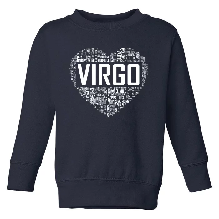 Virgo Zodiac Traits Horoscope Astrology Sign Gift Heart Toddler Sweatshirt