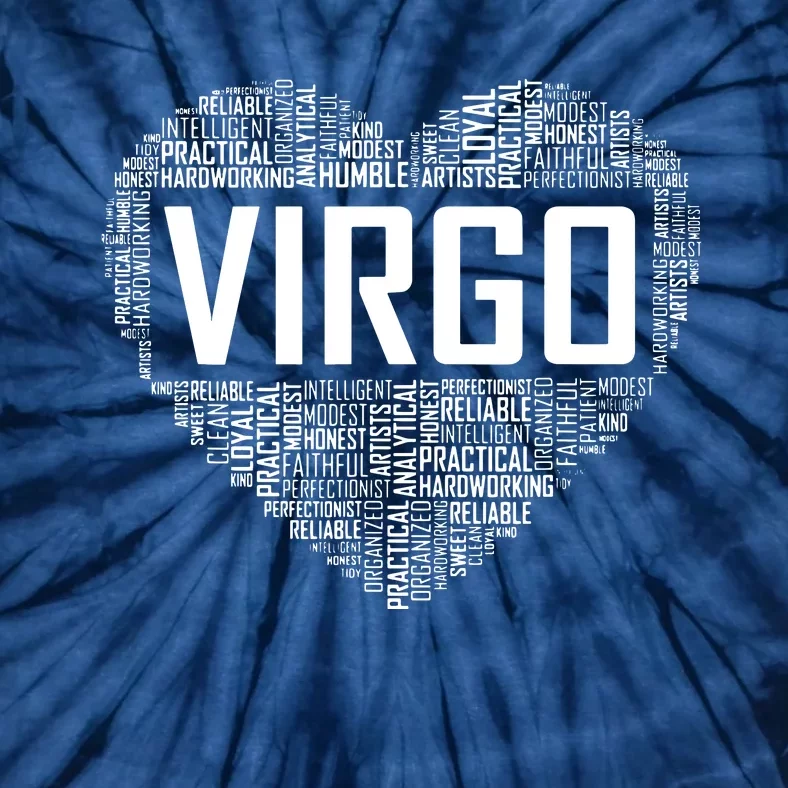 Virgo Zodiac Traits Horoscope Astrology Sign Gift Heart Tie-Dye T-Shirt