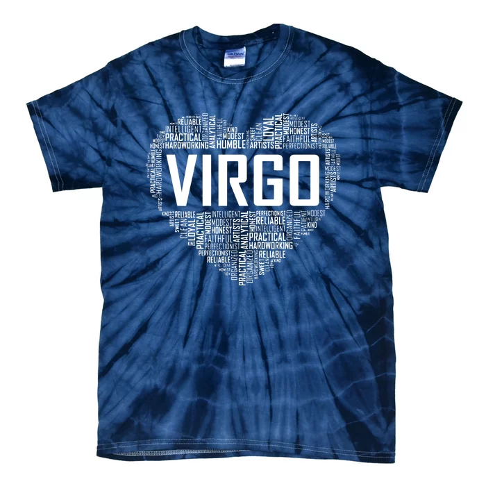 Virgo Zodiac Traits Horoscope Astrology Sign Gift Heart Tie-Dye T-Shirt