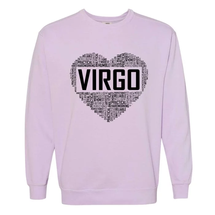 Virgo Zodiac Traits Horoscope Astrology Sign Gift Heart Garment-Dyed Sweatshirt