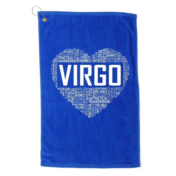 Virgo Zodiac Traits Horoscope Astrology Sign Gift Heart Platinum Collection Golf Towel