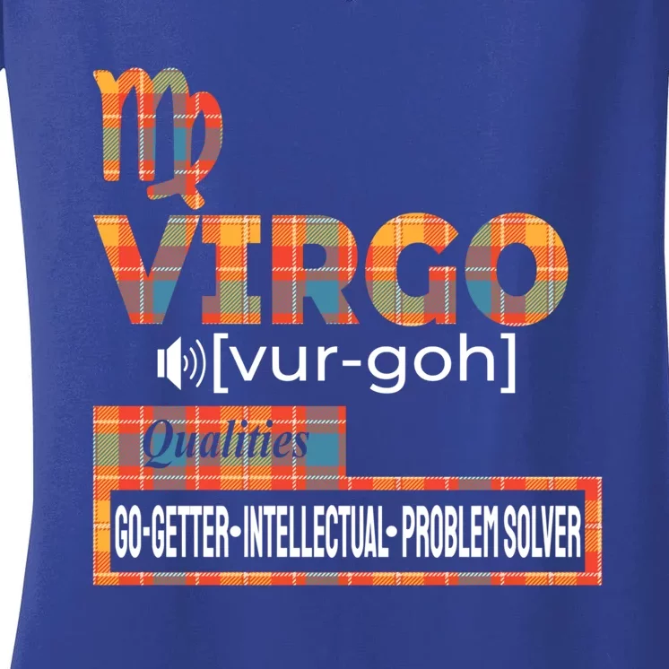 Virgo Zodiac Traits Qualities Funny Gift Women's V-Neck T-Shirt