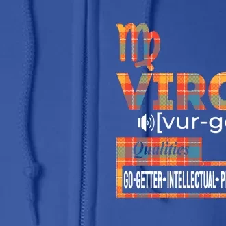 Virgo Zodiac Traits Qualities Funny Gift Full Zip Hoodie