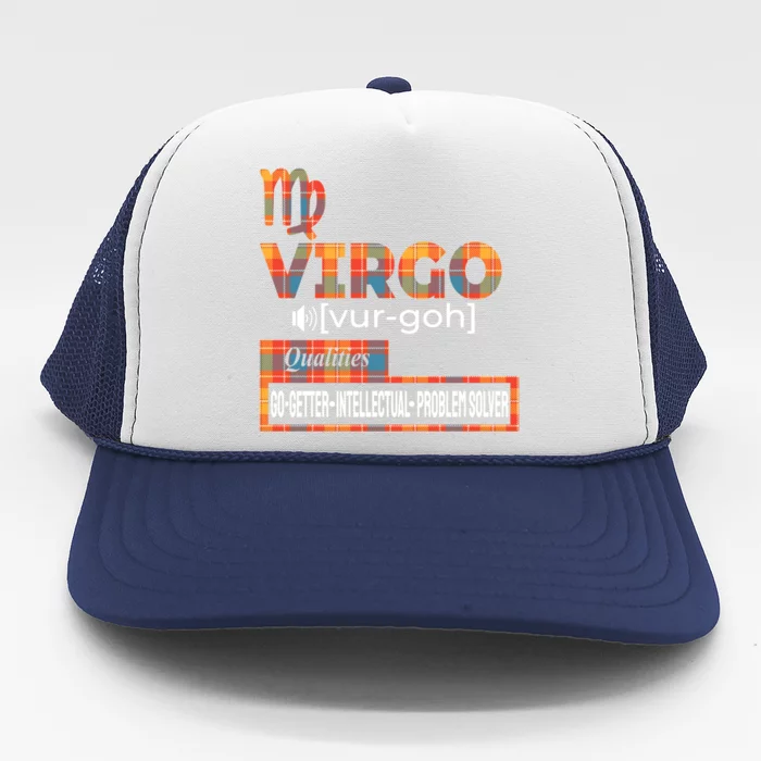 Virgo Zodiac Traits Qualities Funny Gift Trucker Hat