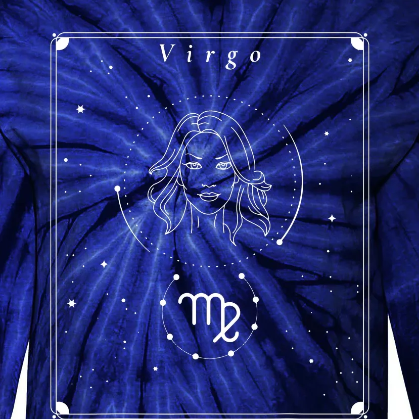 Virgo Zodiac Tie-Dye Long Sleeve Shirt