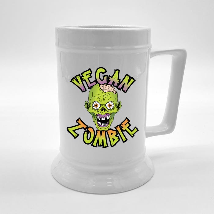 Vegan Zombie World Vegetable Day Plant Based I Eat Vegans Gift Front & Back Beer Stein