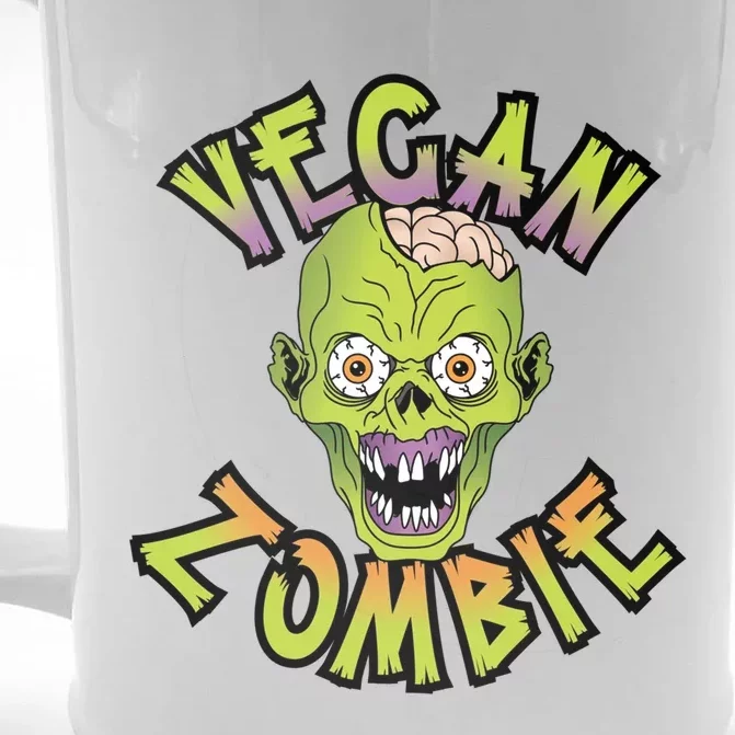 Vegan Zombie World Vegetable Day Plant Based I Eat Vegans Gift Front & Back Beer Stein