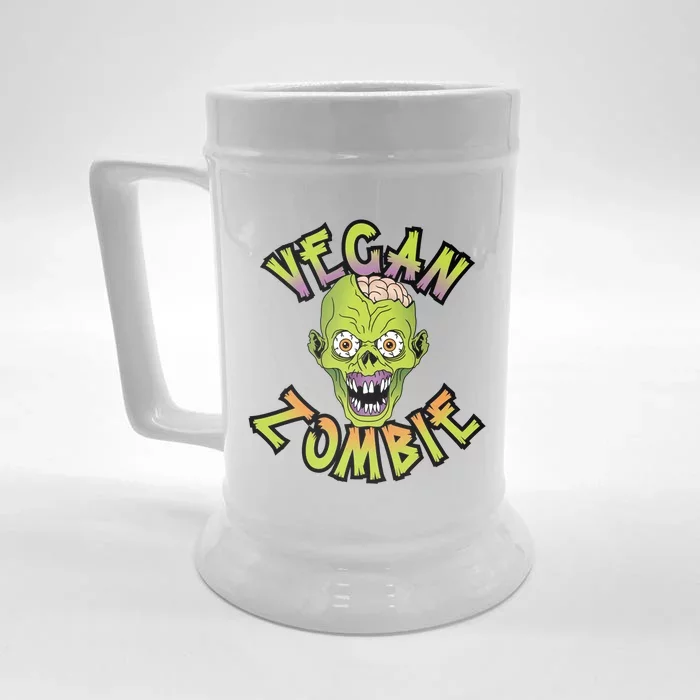 Vegan Zombie World Vegetable Day Plant Based I Eat Vegans Gift Front & Back Beer Stein