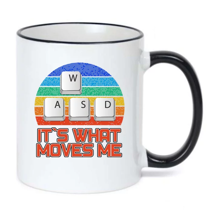 W A S D It's What Moves Me Gamer Black Color Changing Mug