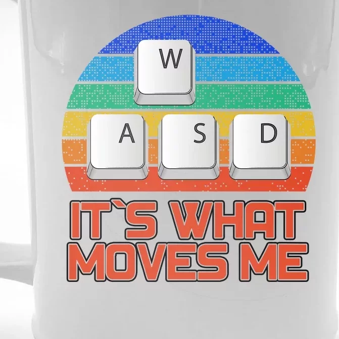 W A S D It's What Moves Me Gamer Front & Back Beer Stein