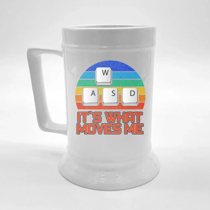 W A S D It's What Moves Me Gamer Front & Back Beer Stein