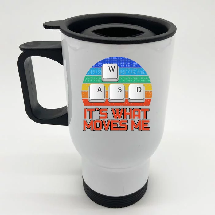 W A S D It's What Moves Me Gamer Front & Back Stainless Steel Travel Mug