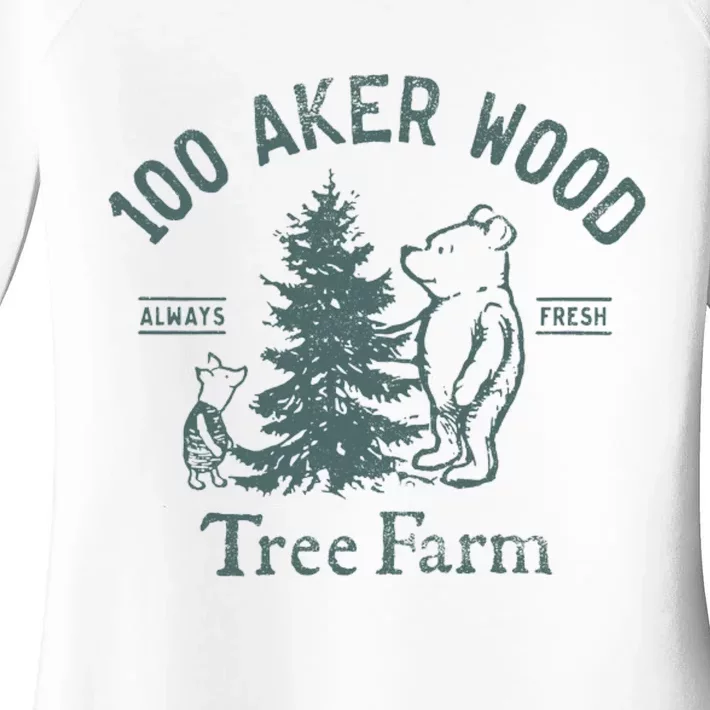 100 AKER TREE FARM Funny Acre Wood Women's Perfect Tri Tunic Long Sleeve Shirt