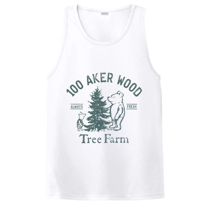 100 AKER TREE FARM Funny Acre Wood Performance Tank