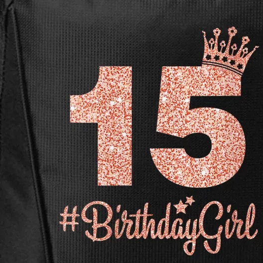 Wo 15 #BirthdayGirl Sweet fifteen 15th Pink Crown Tee for Girl V-Neck City Backpack