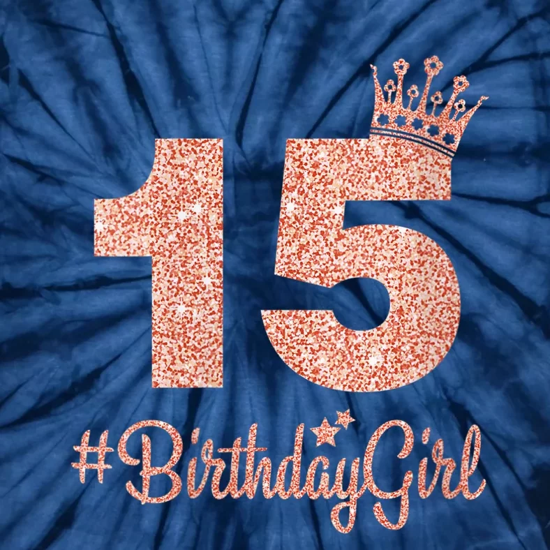 Wo 15 #BirthdayGirl Sweet fifteen 15th Pink Crown Tee for Girl V-Neck Tie-Dye T-Shirt