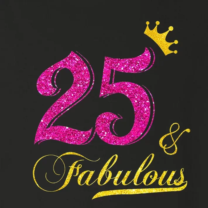 Womens 25 And Fabulous Diamond Crown Happy 25th Birthday Toddler Long Sleeve Shirt