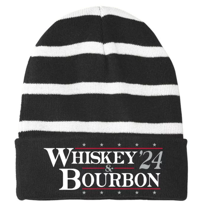 Whiskey 24 And Bourbon Striped Beanie with Solid Band