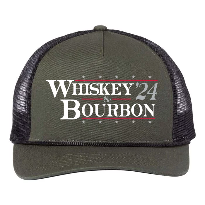 Whiskey 24 And Bourbon Retro Rope Trucker Hat Cap