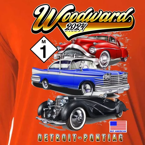 Woodward 2024 Classic Cruise Detroit To Pontiac Trio Of Cars Cooling Performance Long Sleeve Crew