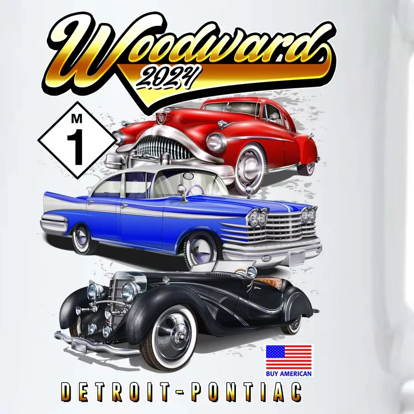 Woodward 2024 Classic Cruise Detroit To Pontiac Trio Of Cars Black Color Changing Mug