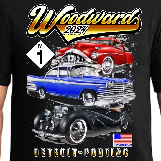 Woodward 2024 Classic Cruise Detroit To Pontiac Trio Of Cars Pajama Set