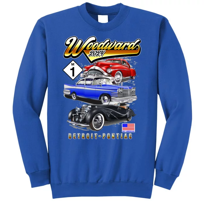 Woodward 2024 Classic Cruise Detroit To Pontiac Trio Of Cars Sweatshirt