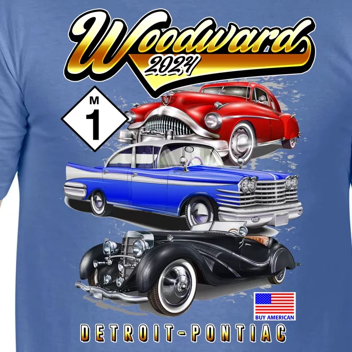 Woodward 2024 Classic Cruise Detroit To Pontiac Trio Of Cars Comfort Colors T-Shirt