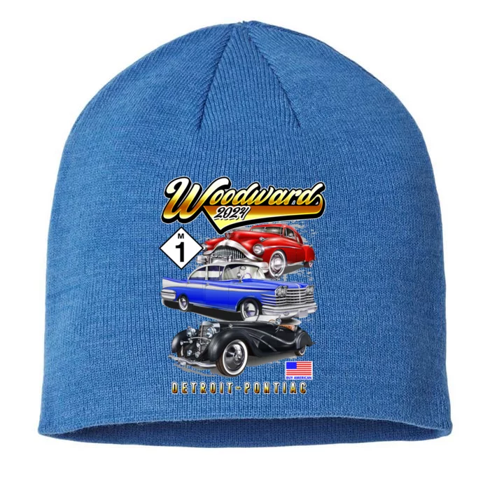 Woodward 2024 Classic Cruise Detroit To Pontiac Trio Of Cars 8 1/2in Sustainable Knit Beanie