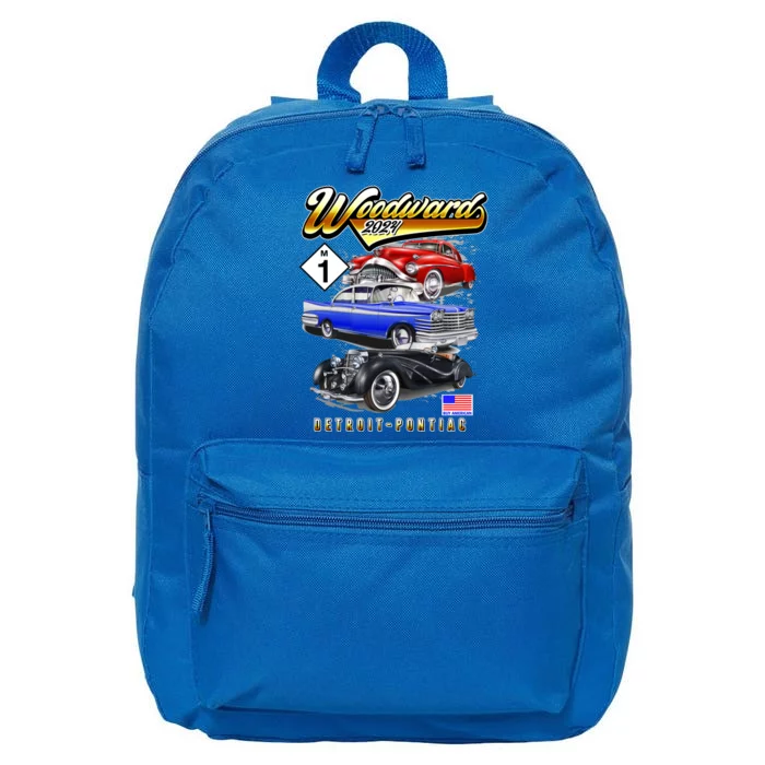 Woodward 2024 Classic Cruise Detroit To Pontiac Trio Of Cars 16 in Basic Backpack