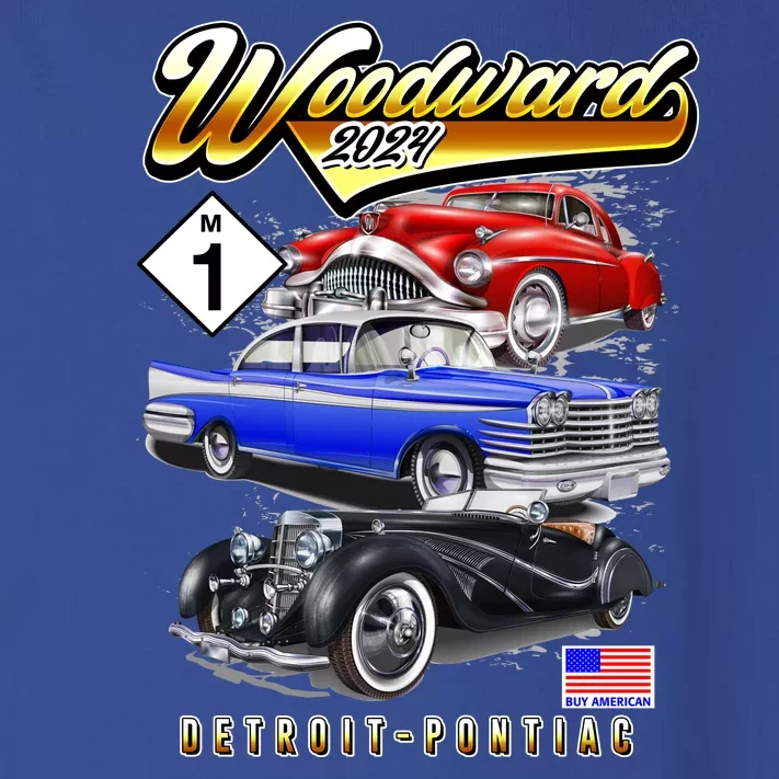 Woodward 2024 Classic Cruise Detroit To Pontiac Trio Of Cars Toddler Long Sleeve Shirt