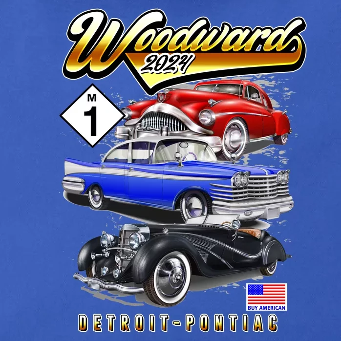 Woodward 2024 Classic Cruise Detroit To Pontiac Trio Of Cars Zip Tote Bag