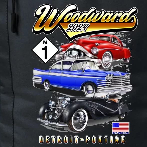 Woodward 2024 Classic Cruise Detroit To Pontiac Trio Of Cars Daily Commute Backpack