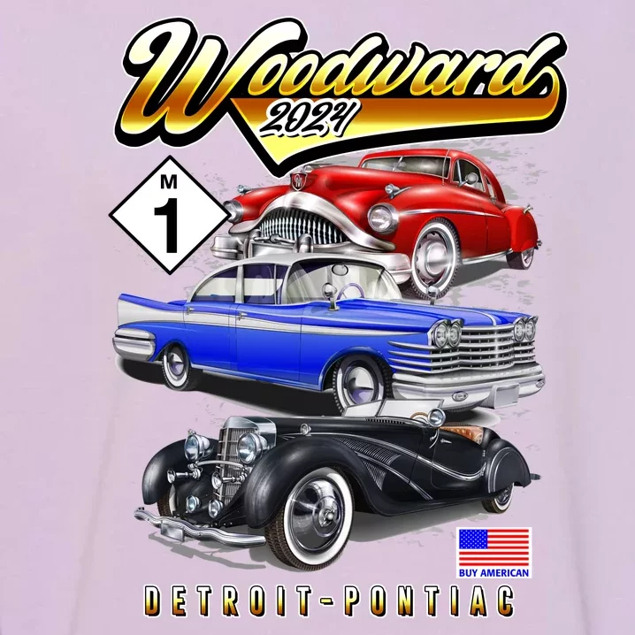 Woodward 2024 Classic Cruise Detroit To Pontiac Trio Of Cars Garment-Dyed Sweatshirt