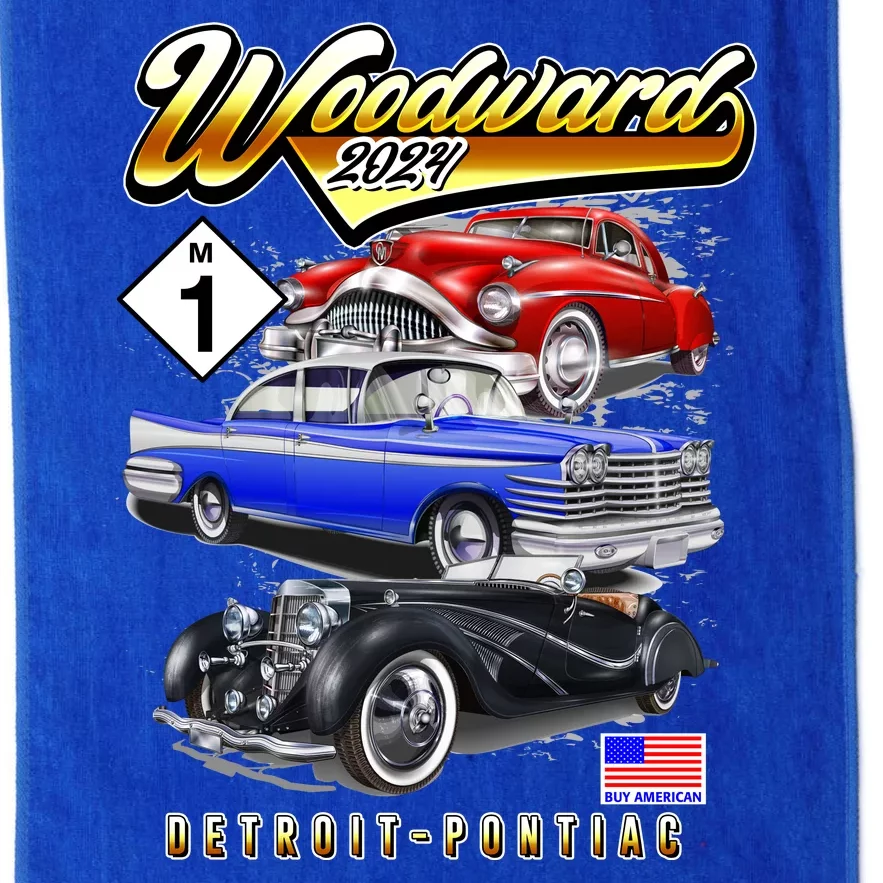 Woodward 2024 Classic Cruise Detroit To Pontiac Trio Of Cars Platinum Collection Golf Towel