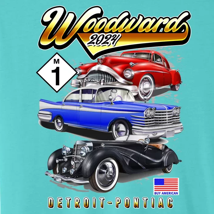 Woodward 2024 Classic Cruise Detroit To Pontiac Trio Of Cars ChromaSoft Performance T-Shirt