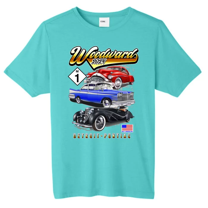 Woodward 2024 Classic Cruise Detroit To Pontiac Trio Of Cars ChromaSoft Performance T-Shirt