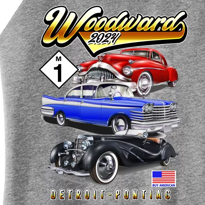 Woodward 2024 Classic Cruise Detroit To Pontiac Trio Of Cars Women’s Perfect Tri Rocker Tank