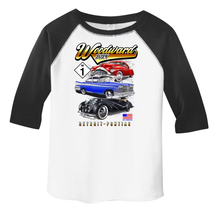 Woodward 2024 Classic Cruise Detroit To Pontiac Trio Of Cars Toddler Fine Jersey T-Shirt