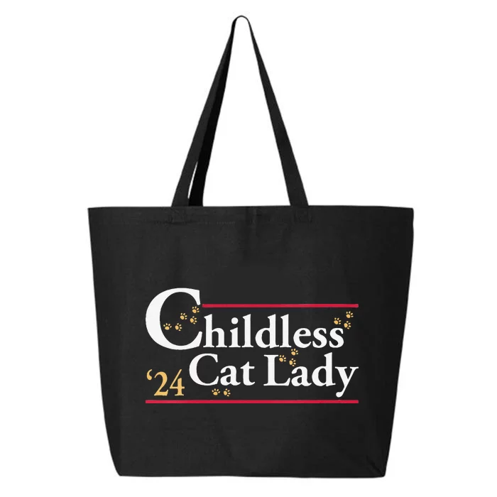 Women 2024 Childless Cat Lady For President Gift 25L Jumbo Tote