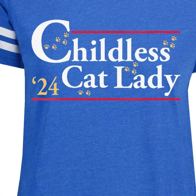 Women 2024 Childless Cat Lady For President Gift Enza Ladies Jersey Football T-Shirt